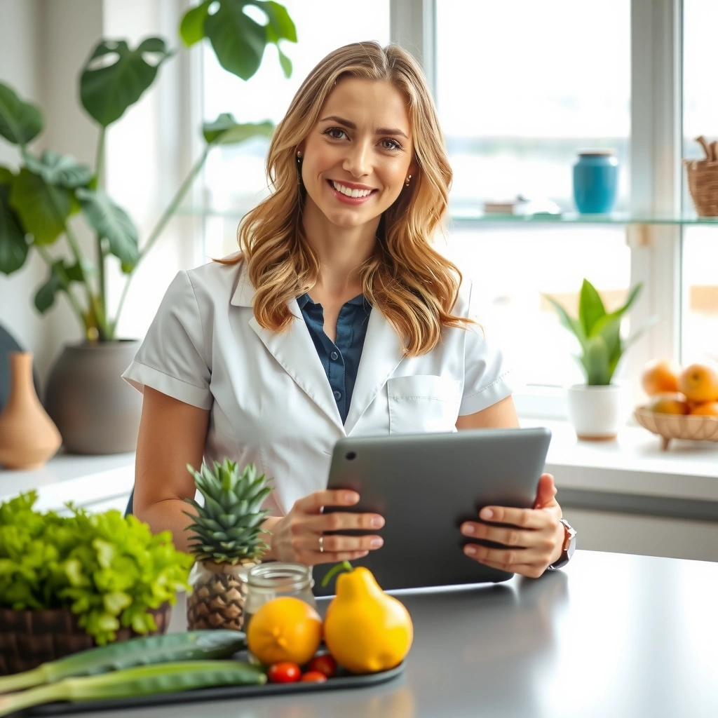 Ernährungsberaterin in einem hellen, modernen Büro